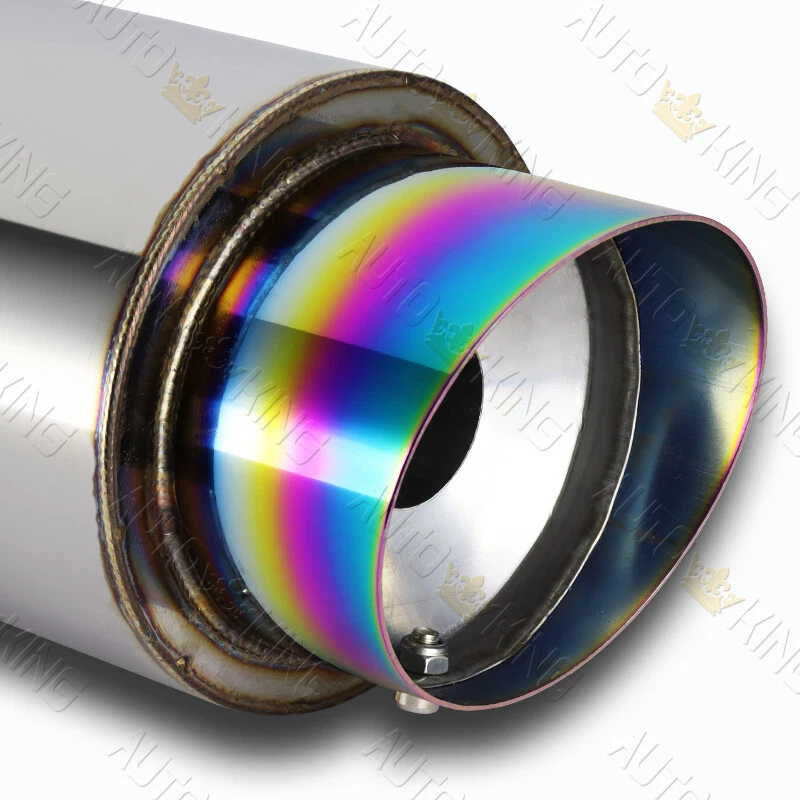 SILENCIADOR DE ENTRADA 4" N1 BOLA DE FUEGO ARCO IRIS PUNTA QUEMADA ACERO INOXIDABLE 3" CON SILENCIADOR Foto 3 de 4