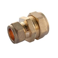 Compression Straight Reducer Connector 15mm To 22mm Brass Copper Pipe Plumbing