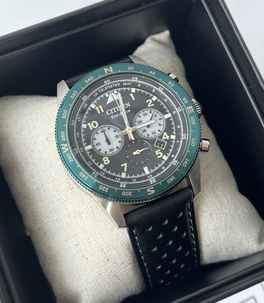 New! Citizen Eco-Drive Watch CA4558-16E Chronograph Black Dial