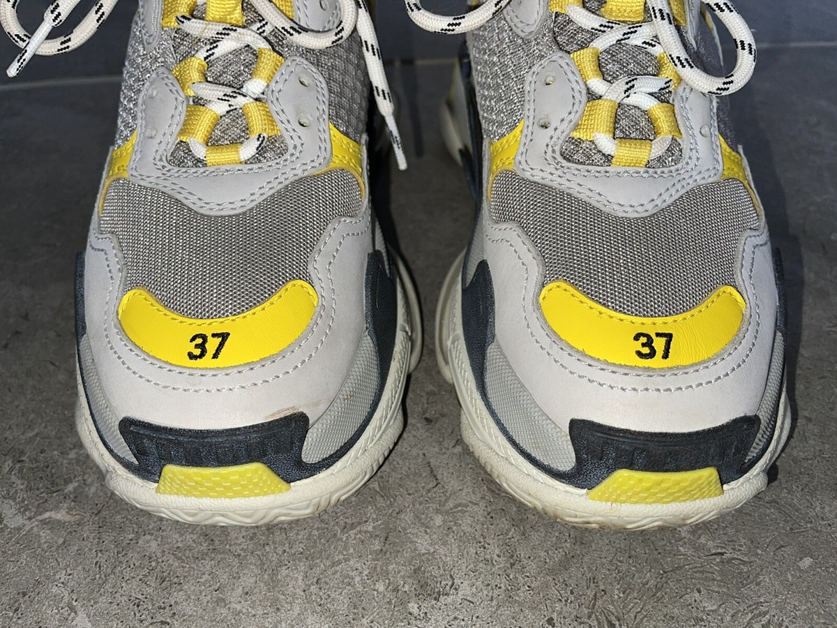 Balenciaga Triple S Grey Yellow Black UK 4 | eBay