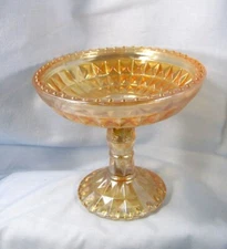 Jeanette Windsor Marigold Lustre Pedestal Compote Dish
