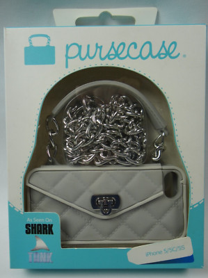 Purse Case iPhone 5/5C/5S Gray Wallet Wristlet Clutch Crossbody Shark Tank
