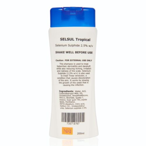 Free Postage! 2.5% Selenium Sulphide Seborrheic Dermatitis Shampoo Selsul Tropic - Picture 2 of 3