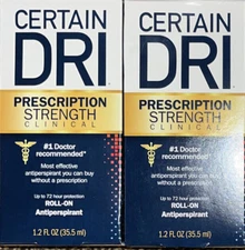 *2* Certain Dri PRESCRIPTION STRENGTH Clinical Antiperspirant 1.2oz ea Exp 8/26