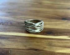 Vintage Simple Knot Modernist Sterling Silver Ring Marked 925 Size 8