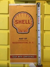 Vintage SHELL Gasoline Road Map of Metropolitan Washington D.C.