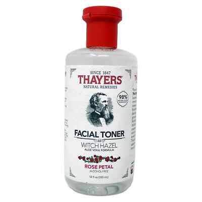 Thayers Witch Hazel Rose Petal Facial Toner Aloe Vera Formula 12 oz Alcohol Free