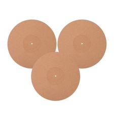 3 Pcs Turntable Mat for Vinyl Records Cork Pads Anti Static Player Accessories