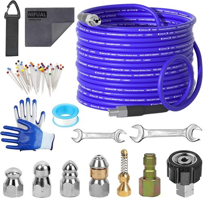 #ad NIFUAL 100FT Sewer Jetter Kit for Pressure Washer 5800PSI Drain Cleaner Hose 1 $98.90