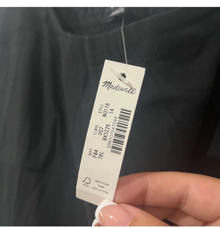 Mono Madewell Manga Gorra Corte Pierna Ancha Negro Para Mujer 14 Informal Otoño Otoño Foto 4 de 4