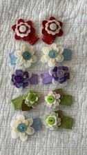 Floral Felt Hair Clips - 9pc Hair clips for Girls Toddlers Baby Spring Summer