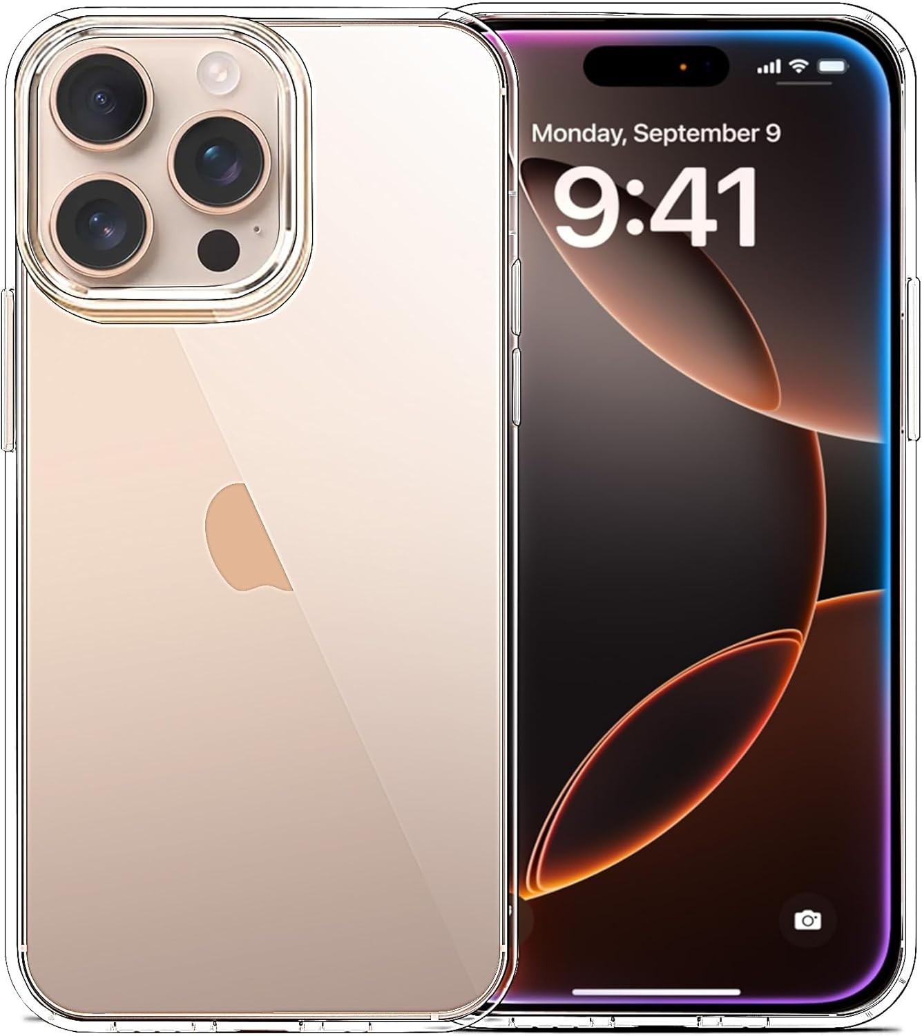 JJGoo Compatible with iPhone 16 Pro Case Clear, Soft Transparent TPU Cover, Slim