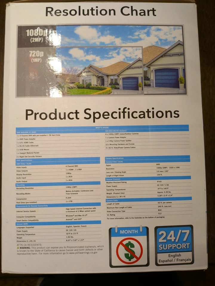 Sistema de seguridad Night Owl 1080p HD con cable, disco duro de 1 TB, 4X cámaras HD Foto 2 de 4