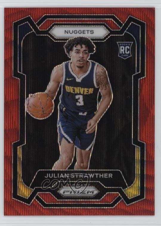 2023-24 Panini Prizm Ruby Wave Prizm Julian Strawther #133 Rookie RC
