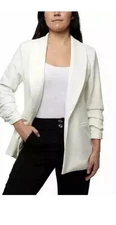 Dakota Blue Women's L Long White Blazer Jacket Open front