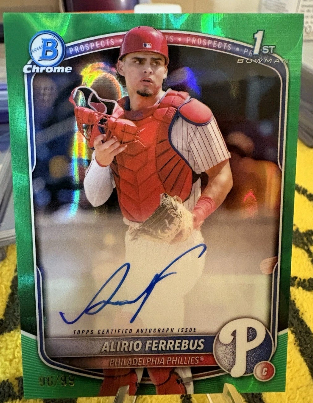 Alirio Ferrebus Green Auto #/99 🔥 2025 Bowman Chrome 1st Prospect Autograph