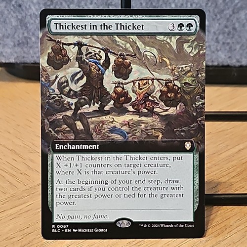 MTG Thickest in the Thicket Bloomburrow Set Extended Art Raro #67 Nuovo con etichette Fresh Pull - Foto 1 di 2