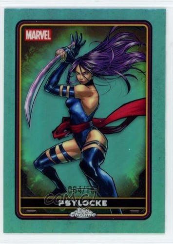 2025 Topps Chrome Deadpool Comic Accurate Aqua Refractor 64/199 Psylocke #8
