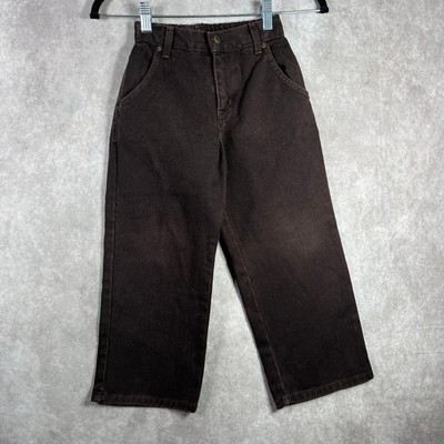 Vintage Solo Semore Jr. Jeans Boys 5/6 Brown Denim Straight Leg Casual 90s Y2K