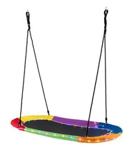 COSTWAY 150 cm Saucer Swing w/ LED Lights 300 kg Platform Tree Swing
