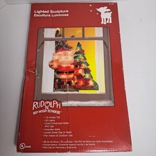 Rudolph The Red Nosed Reindeer 15 Inch Tall Light Up Sculpture, Stake Is Missing