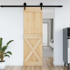 Porta Scorrevole Ingresso Legno Massello di Pino Misure/Colori Diversi vidaXL