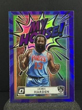 James Harden 2020-21 Donruss Optic #12 My House Blue PRIZM Brooklyn Nets