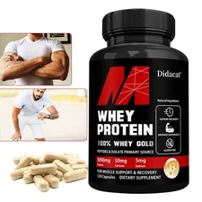 Whey Protein 5000mg W Calcium Sodium 55mg Support Recovery,Enhance Muscle-120cap