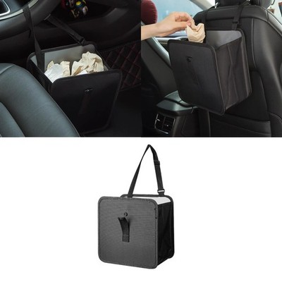 Tioollev Car Trash Can, Oxford Cloth Foldable Bin Medium, Black