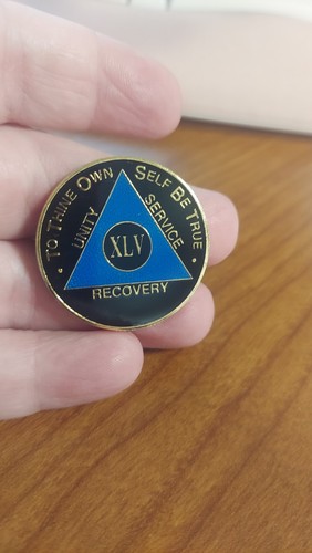  Alcoholics Anonymous 45 XLV Year AA Medallion Coin Chip Token Sobriety Sober