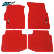 Red Nylon Floor Mats For 96-00 Honda Civic Carpet W Emblem Red Nylon Floor Mats For 96-00 Honda Civic Carpet W Emblem