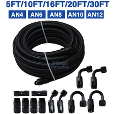 4AN 6AN 8AN 10AN 12AN Fuel Line Kit Nylon Braided Hose Fitting Kit CPE