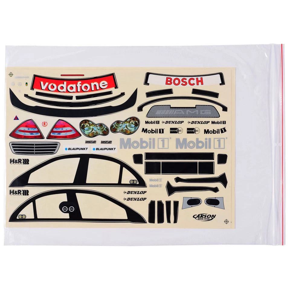 Hoja de calcomanías 1:10 AMG Mercedes Benz Clase C DTM Häkkinen SCHÜCO DTM 2005 Carson Foto 2 de 3