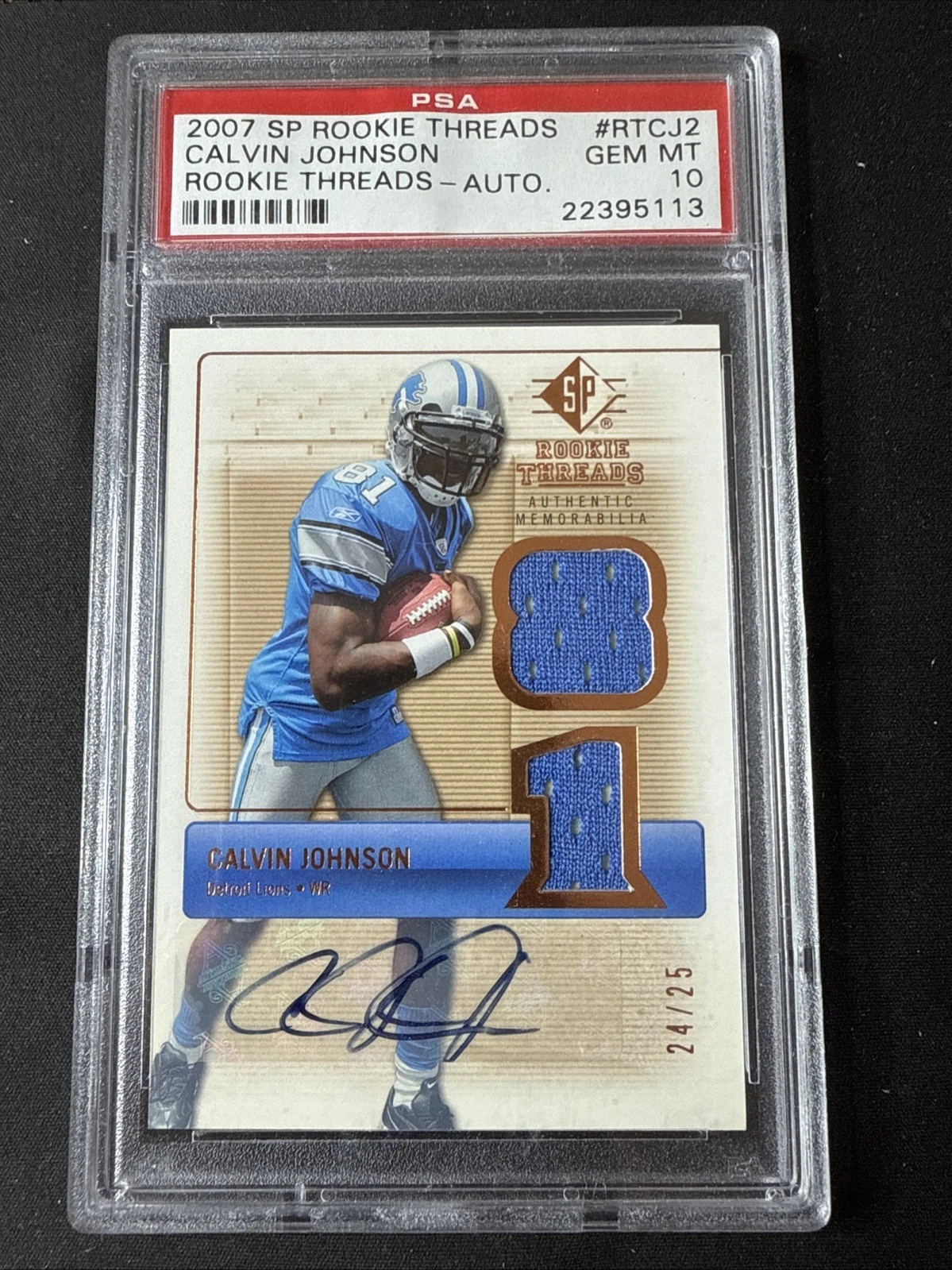 Calvin Johnson SP Rookie Threads Rookie Threads #RTCJ2 Autograph