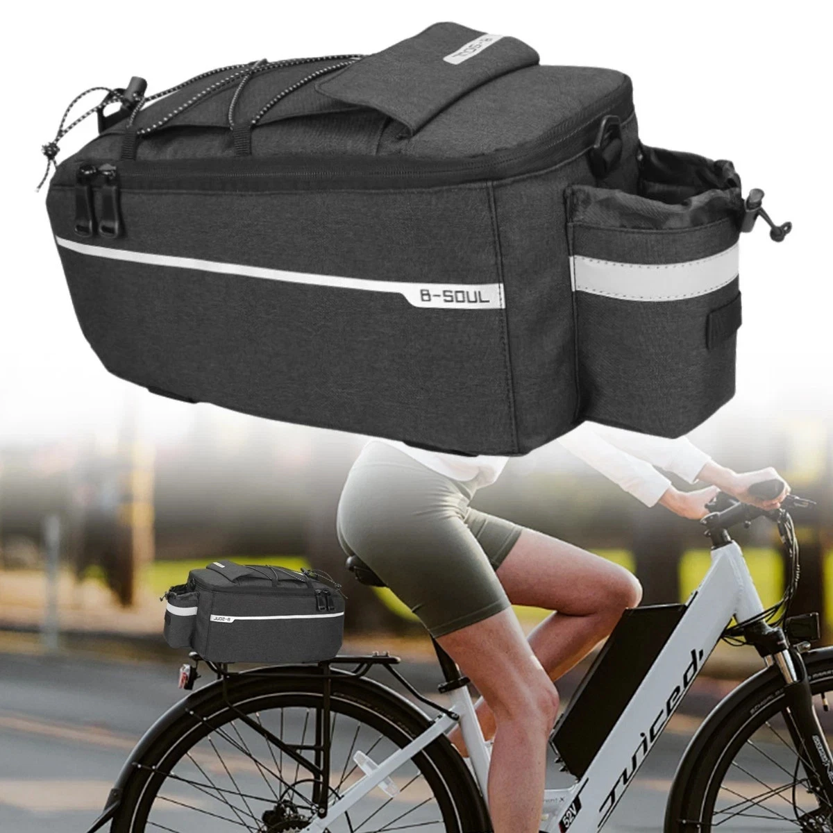 Fahrradtaschen Fr Gepcktrger 2er Set Wasserdicht 35 Liter Mit  Reflektoren  Doppeltasche Fr E-Bike MTB Rennrad