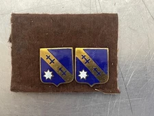 Lot Of 2 Vintage WWII USAMM US Army's 140th Infantry Regiment Unit DUI Crest Pin