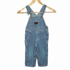 Oshkosh Vestbak Hickory Engineer Railroad Stripe Overalls Size 2T Retro 80s 90s