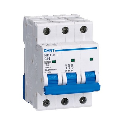 chint mcb nb1-63c3p10 10a, 3p 6ka 3p c c curve
