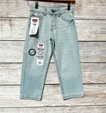 Wrangler Five Star Premium Boys Denim Jeans Size 5 Regular Loose Light Blue Wash