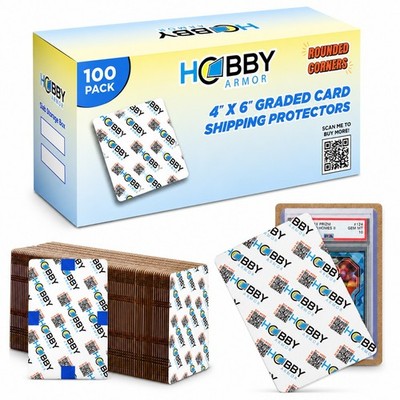 Hobby Armor Premium Cardboard Graded Card Shipping Protectors 4x6 - Multi-Color