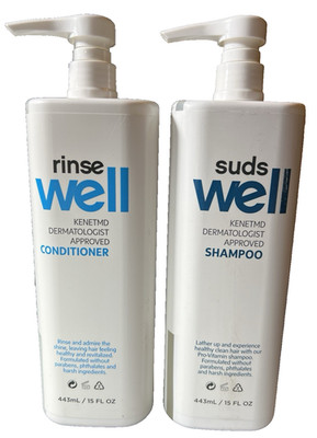 KenetMD Suds Well Shampoo & Rinse Well Conditioner 2 Bottle Set 15oz Each