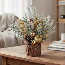 Elegant Artificial Pine Tree with Pine Cones, Berries  Warm White Lights