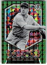 2021 Panini Mosaic - Vintage Bob Feller #V12 Green Mosaic Prizm Indians