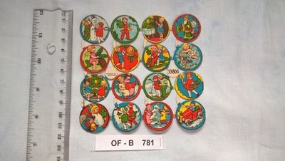 OF-B781 M: Bogen 16  Weihnachtsmotive alte Glanzbilder Oblaten Scraps Prägedruck