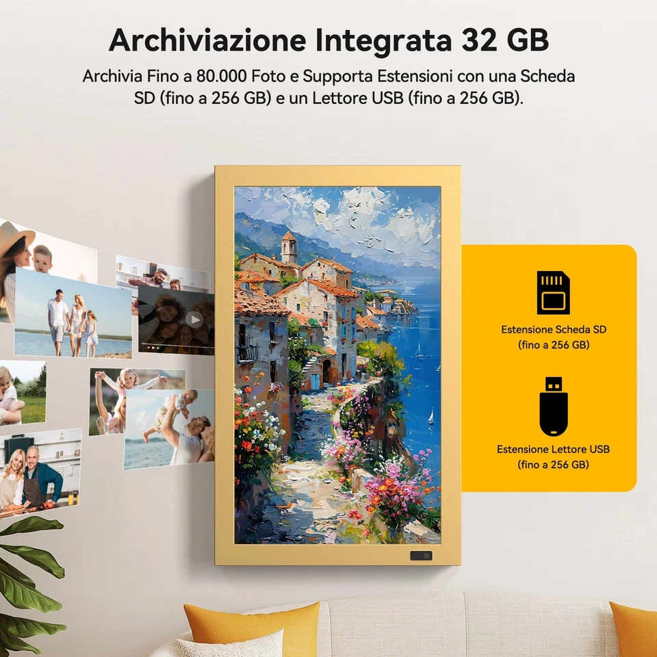 KODAK 21.5” Wi-Fi Digital Photo Frame 32GB (WF215) in Metal Gold or Black Wood - Image 4 of 4