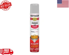 393379 Stops Rust Turbo Automotive Primer Spray, 24 Oz, Flat Light Gray