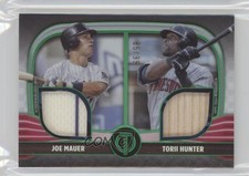 2022 Tribute Dual Relics 2 Player Green /99 Joe Mauer Torii Hunter HOF 12ui