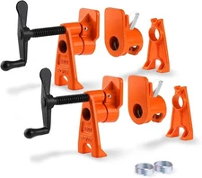 PONY PRO 2Pack Heavy-Duty Wood Gluing Pipe Clamp Fixture for 3/4 Inch Black Pipe