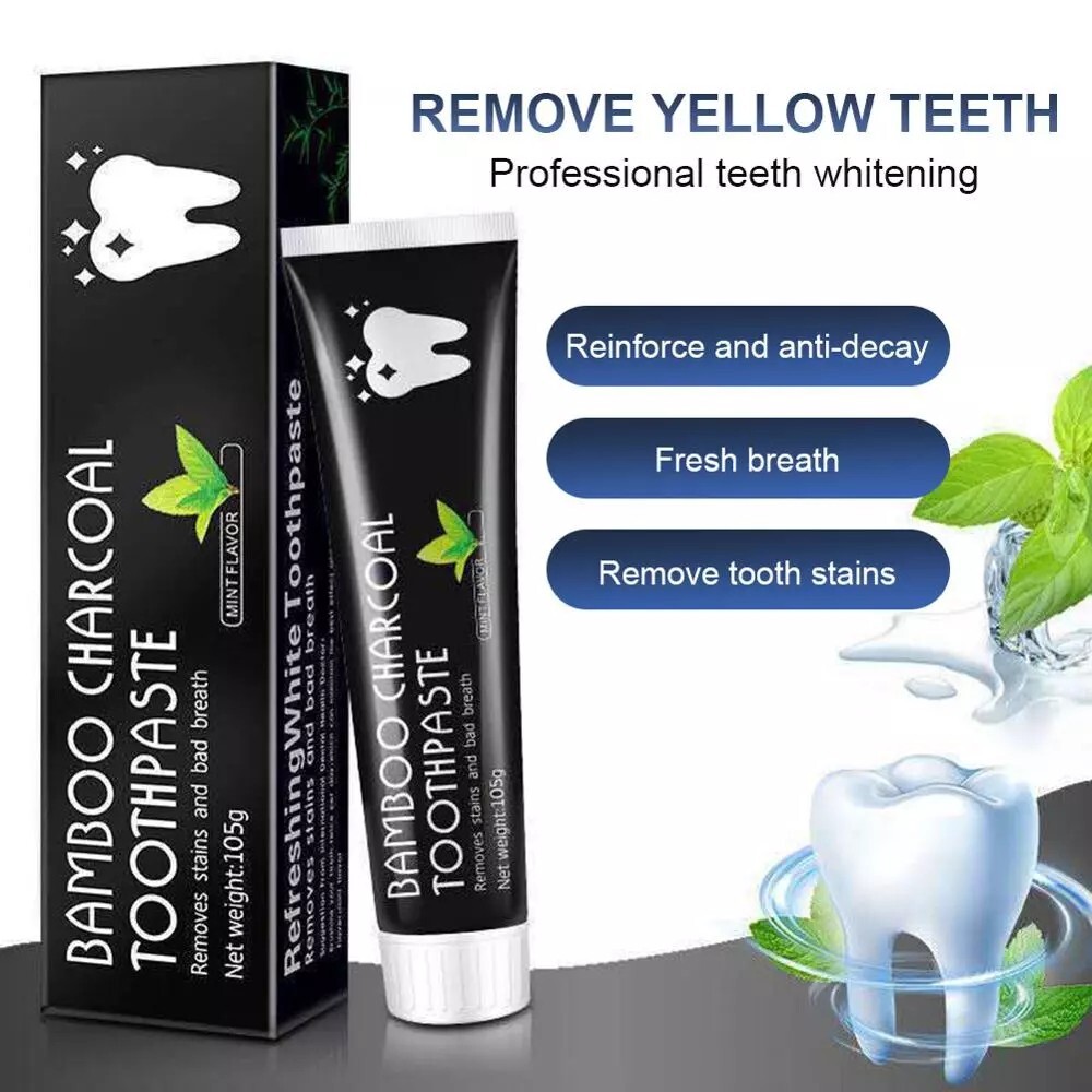Bamboo Charcoal Whitening Toothpaste Removes Stains and Bad 105g×8boxes SHIP DHL