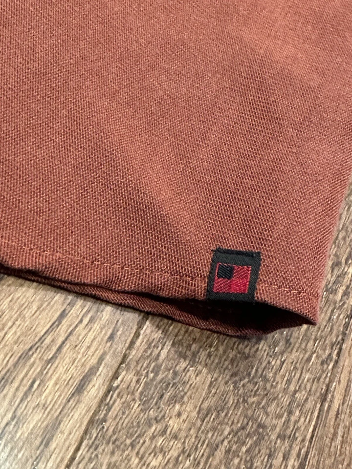 Woolrich Button Up Shirt Men's Size Large Brick Red Solid Long Sleeve Modal NICE - Image 4 of 4